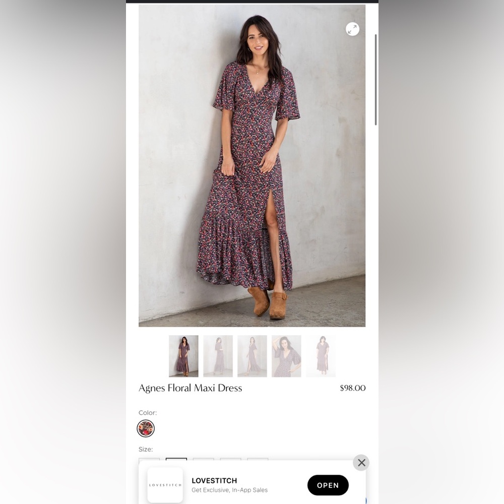 Love Stitch Purple Floral Maxi Dress